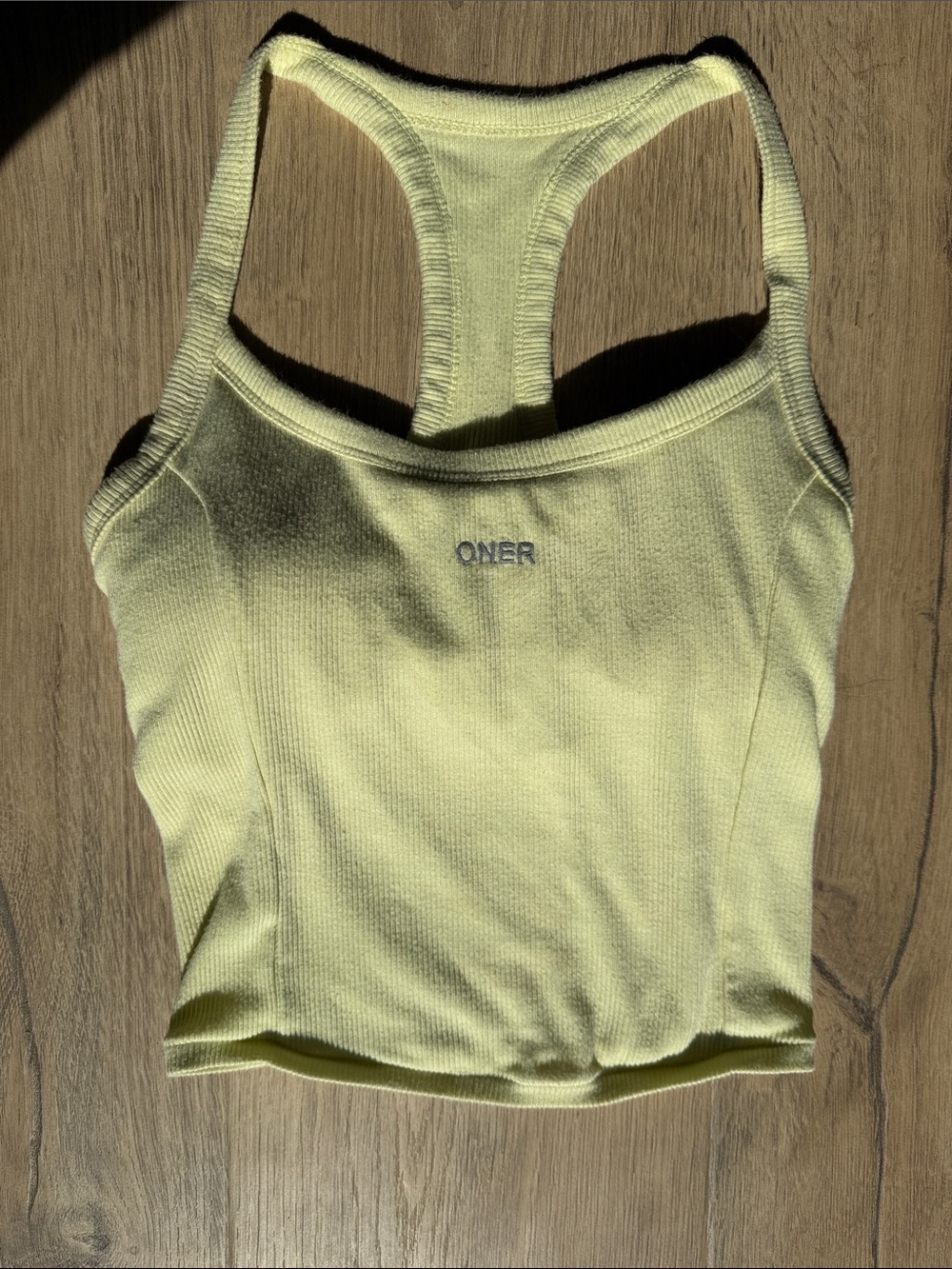 Oner mellow Yellow Ribbed Racerback tank - Picture 2 of 3